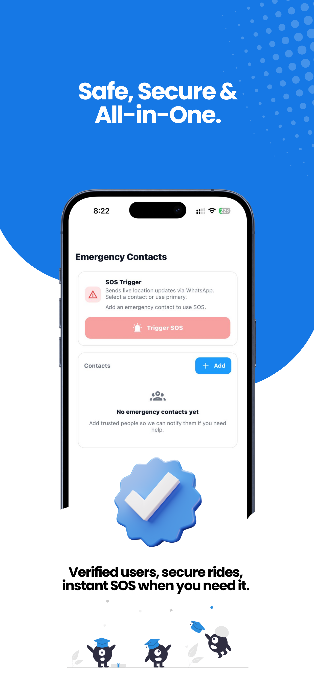 Syinq safety and SOS screens